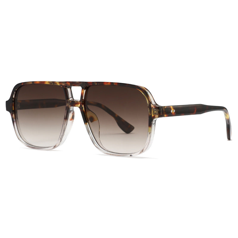 3452 Square Double Bridge Sunglasses – Classic Retro Aviator Style UV400 for Men & Women