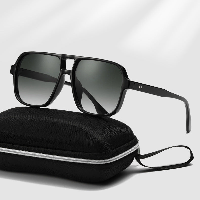 3452 Square Double Bridge Sunglasses – Classic Retro Aviator Style UV400 for Men & Women
