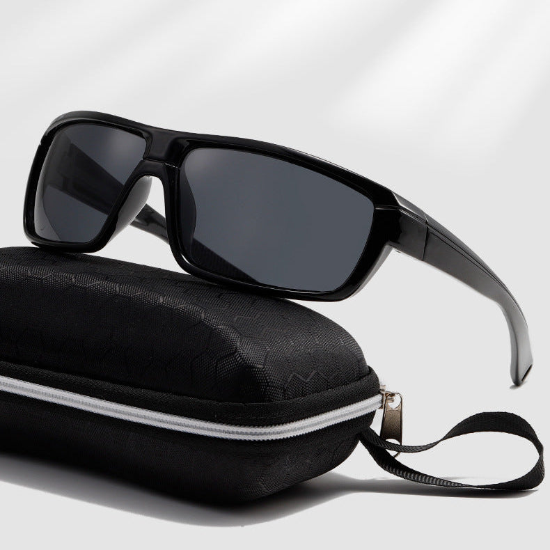 3428 Polarized Coated Cycling Sunglasses, Square Frame, European and American Style, Sports, UV Protection, Trendy Outdoor