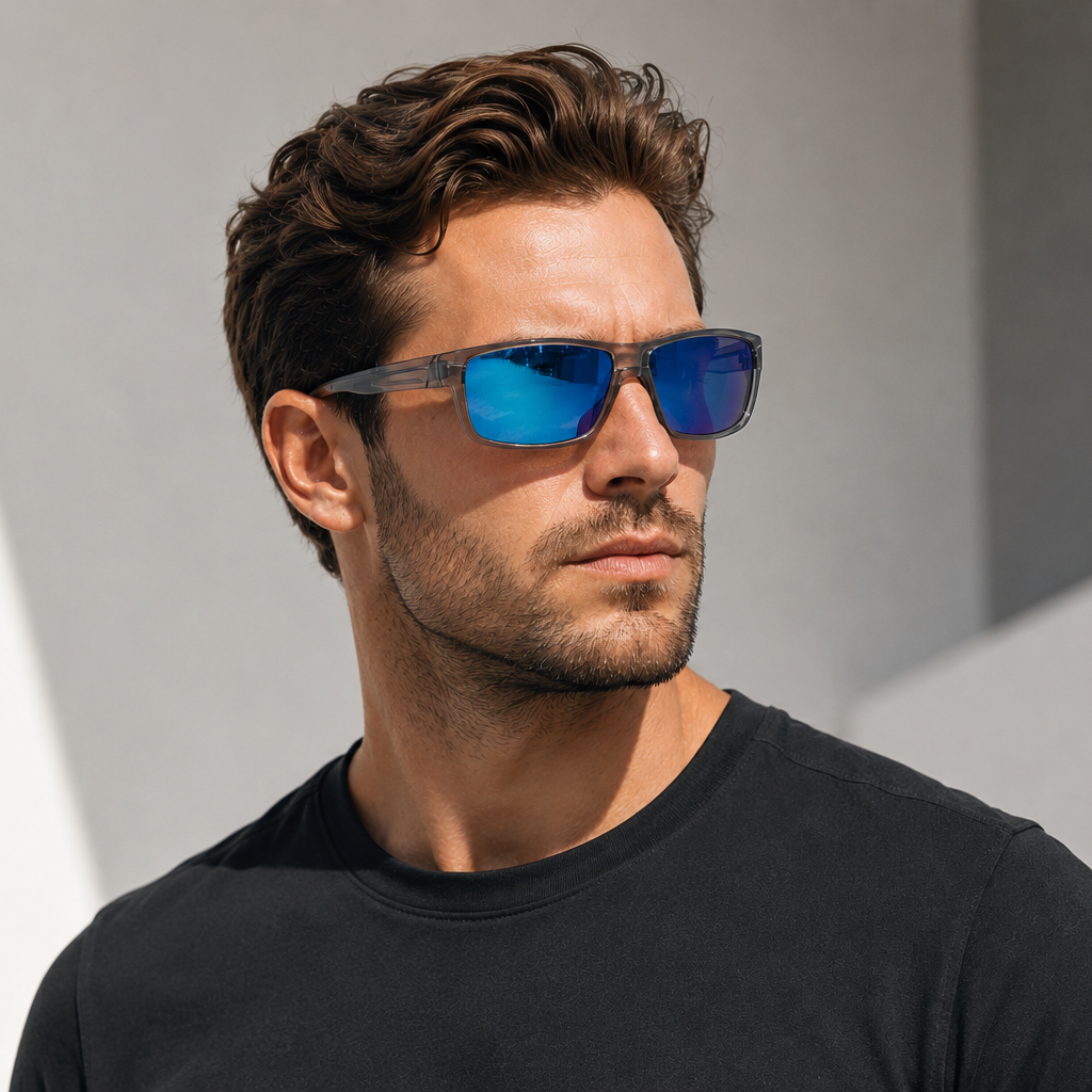 3428 Polarized Coated Cycling Sunglasses, Square Frame, European and American Style, Sports, UV Protection, Trendy Outdoor