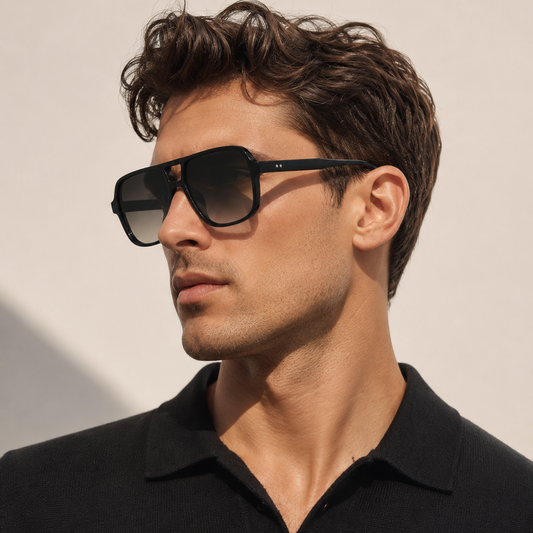 3452 Square Double Bridge Sunglasses – Classic Retro Aviator Style UV400 for Men & Women