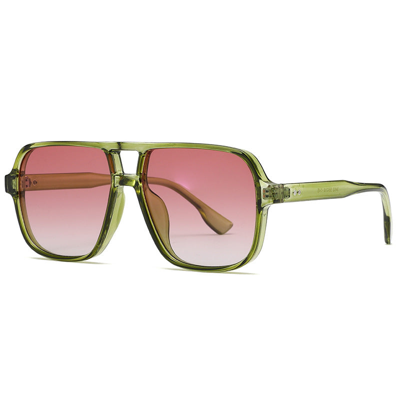 3452 Square Double Bridge Sunglasses – Classic Retro Aviator Style UV400 for Men & Women