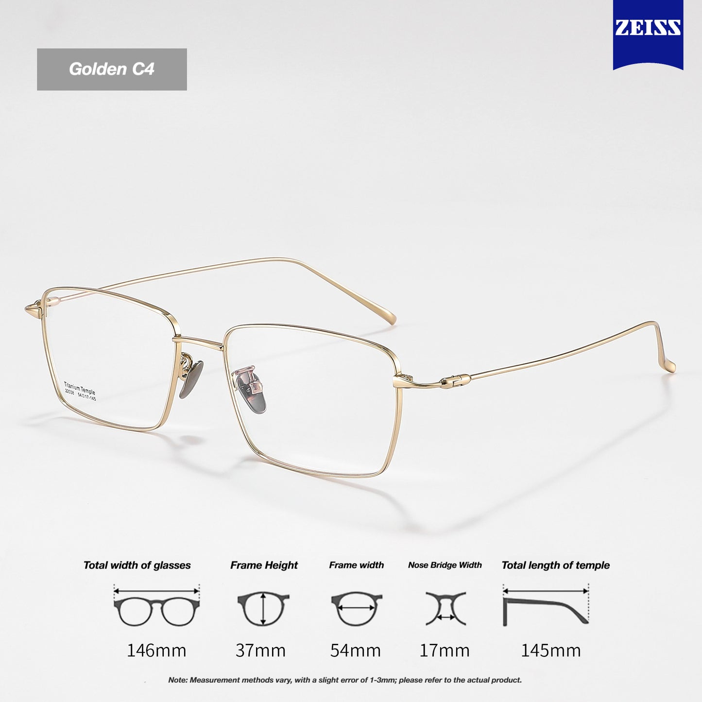Business eyeglass frames, pure titanium, ultralight gold wire, men's glasses, 22038, Danyang retro square frame, prescription glasses frames, women's wholesale.